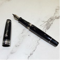 意大利 AURORA Optima Fountain Pen 黑色銀夾 墨水筆