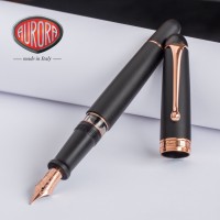奧羅拉 AURORA 88系列 黑色磨砂筆夾墨水筆鋼筆 14K金筆尖 F尖