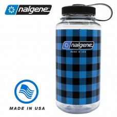 美國Nalgene樂基因682020-0131經典闊口水樽BLUE PLAID格子藍色32OZ(1000ML)